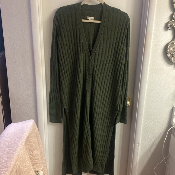 LAST ONE 😫NWT Anthropologie PILCRO Gauzy DUSTER long cardigan 💚 - Picture 3 of 10